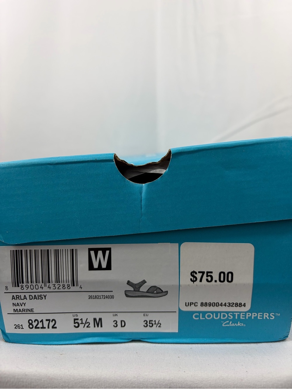 NWT Clark’s Cloudsteppers Women’s Size 5.5 Navy Blue Velcro Sandals - Picture 8 of 9